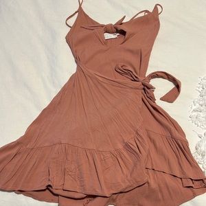 Terracotta Wrap Mini Dress